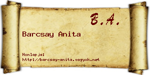 Barcsay Anita névjegykártya