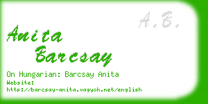 anita barcsay business card